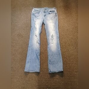 Ariya Women’s Stretch Flare Bootcut Jeans Sz 7/8 Light Wash Hippie Retro Classic